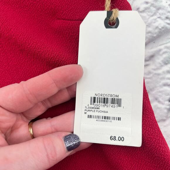 LEITH NORDSTORM Crossver Asymmetric Open Back Sheath Dress Pink Medium NWT - Picture 4 of 9